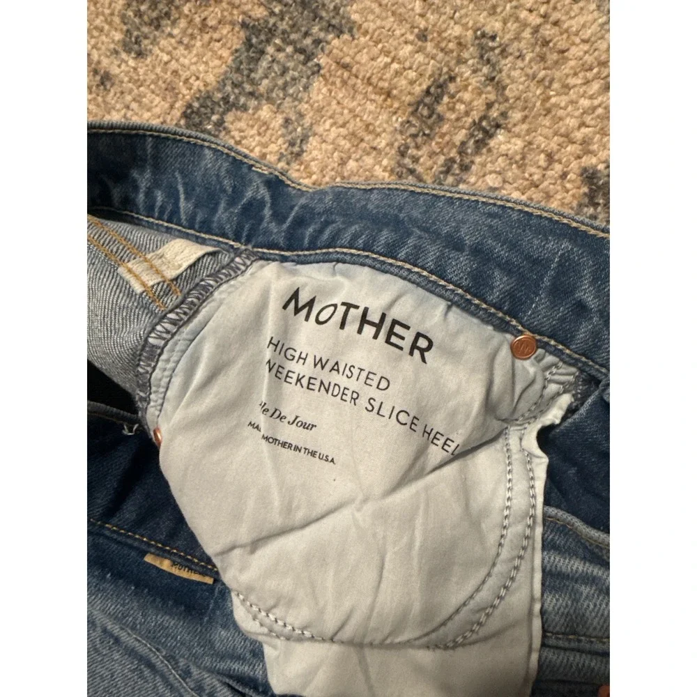 MOTHER High Waisted Weekender Slice Heel Jeans Size 25 Excellent Condition - Picture 2 of 8